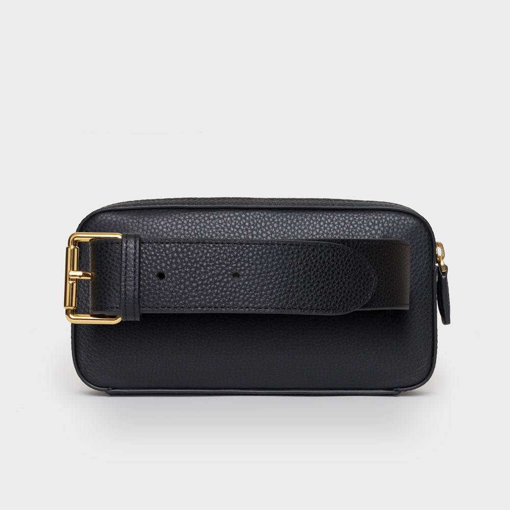 MINI BELT BAG IN GRAINED CALFSKIN - BLACK