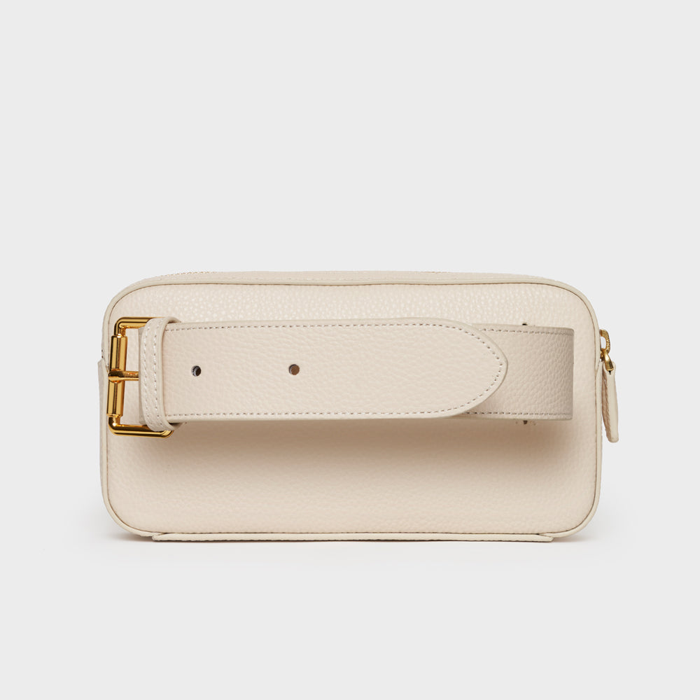 Mini Belt Bag N.155 Off White Pebble Grain