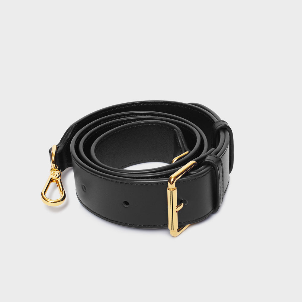 Adjustable Wide Strap - N.142 - Black Smooth Nappa