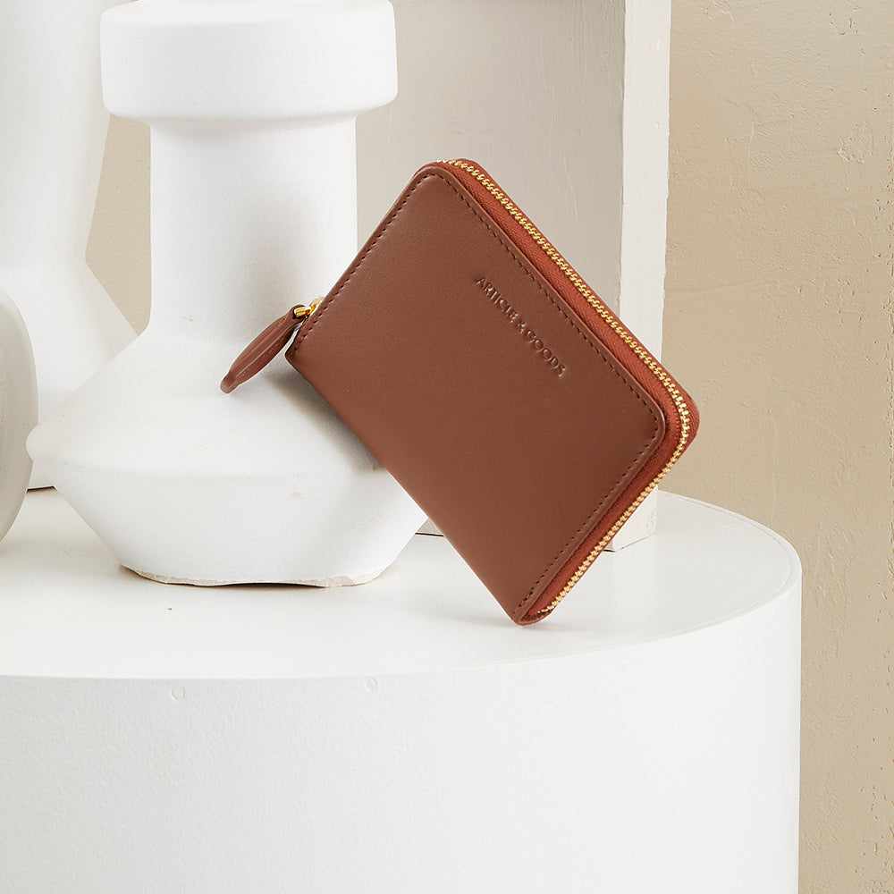 Small Zippy Wallet - N.109 - Mocha Brown Smooth Nappa