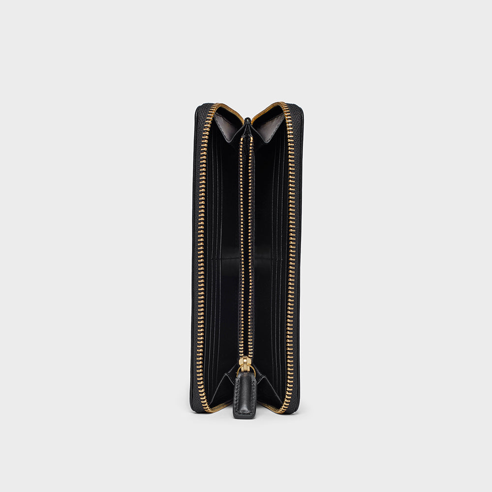 Organizer Long Zippy Wallet - N.149 - Black Smooth Nappa