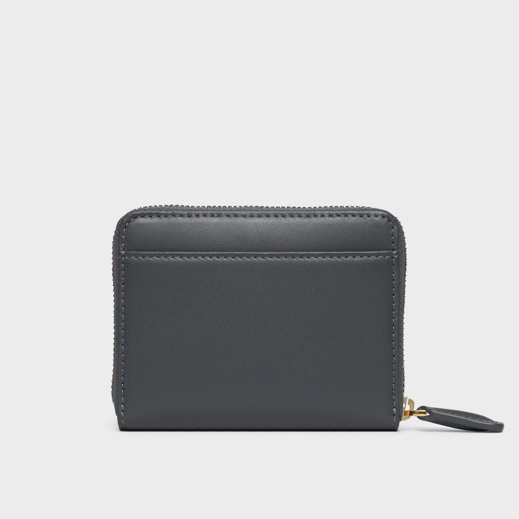 Small Zippy Wallet - N.110 - Slate Gray Smooth Nappa
